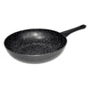 Stonewell 30cm Wok Kitchen Non Stick Cookware Stone Black Deals499