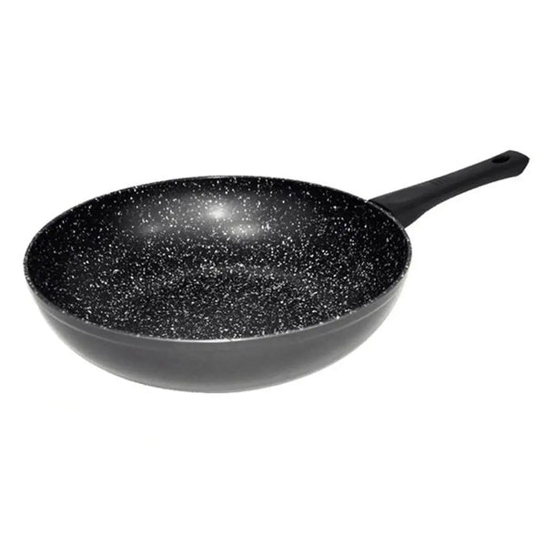 Stonewell 30cm Wok Kitchen Non Stick Cookware Stone Black Deals499