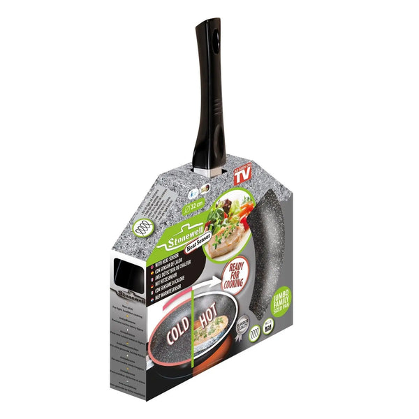Stonewell 32cm Pan With Heat Sensor Kitchen Non Stick Cookware Black Deals499