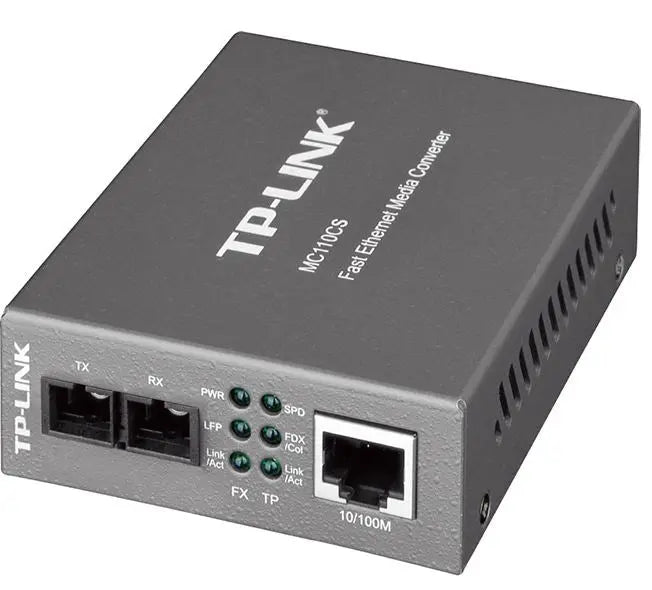 TP-LINK MC110CS 10/100Mbps Single-Mode Media Converter Convert 100BASE-FX fiber to 100Base-TX copper media Extends fiber distance up to 20km TP-LINK