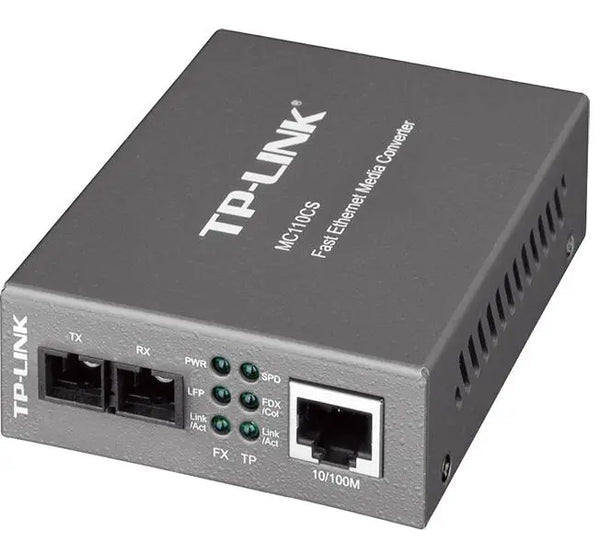 TP-LINK MC110CS 10/100Mbps Single-Mode Media Converter Convert 100BASE-FX fiber to 100Base-TX copper media Extends fiber distance up to 20km TP-LINK