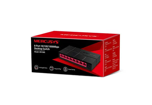TP-LINK MS108G 8-Port Gigabit Desktop Switch, 8x Gigabit Ports, Compact Design, Plug N Play, Green Ethernet Technology TP-LINK