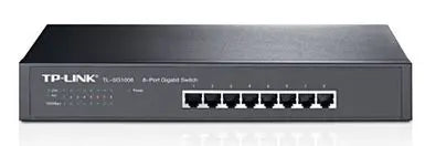 TP-Link TL-SG1008 8-Port Gigabit Unmanaged Switch 13' Desktop Rackmountable Steel Case Fanless Supports MAC address 802.1p/DSCP QoS TP-LINK