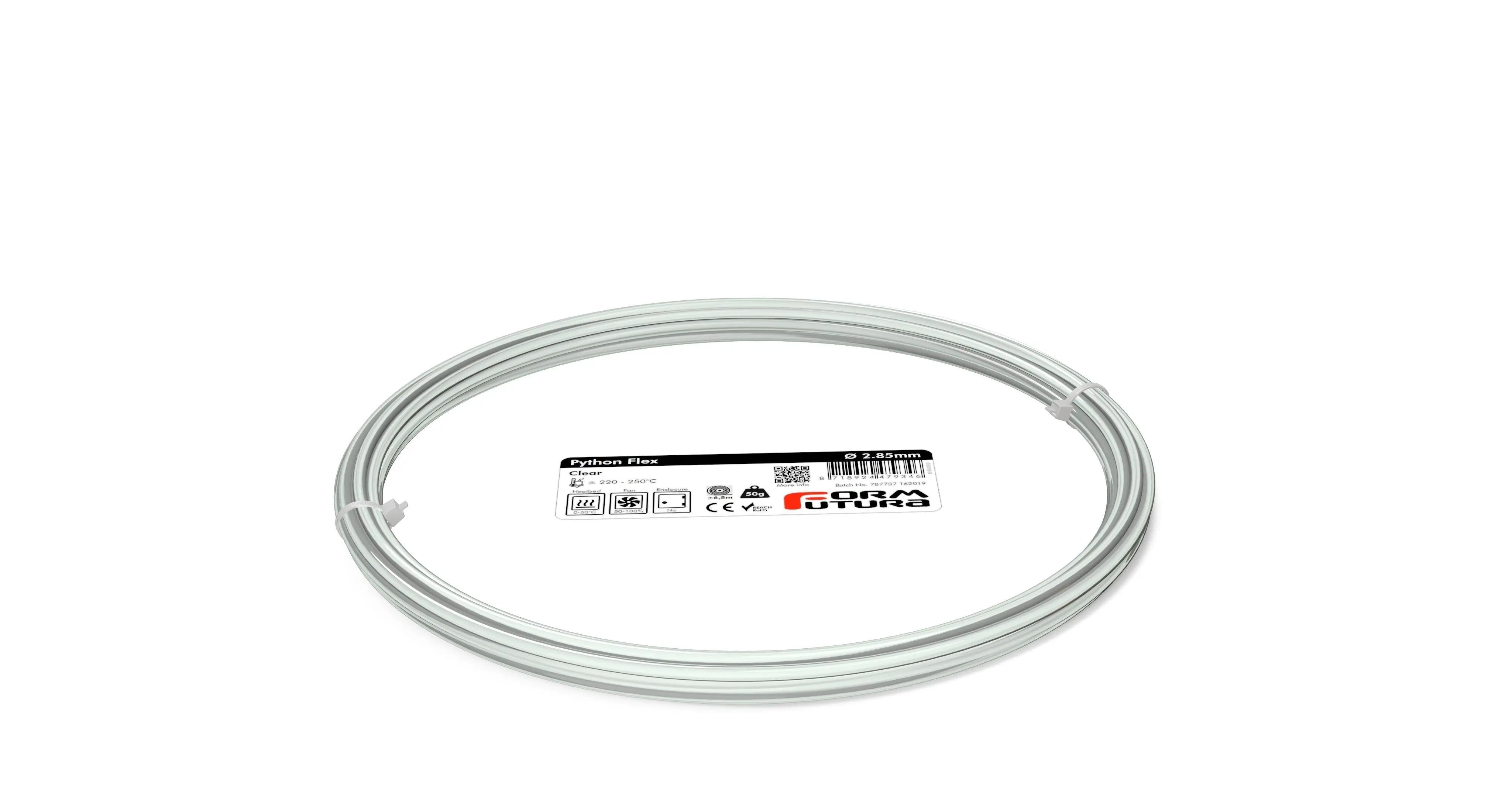 TPU Filament FormFortura Python Flex available in Black, Clear, and White - 3D Printer Filament Deals499
