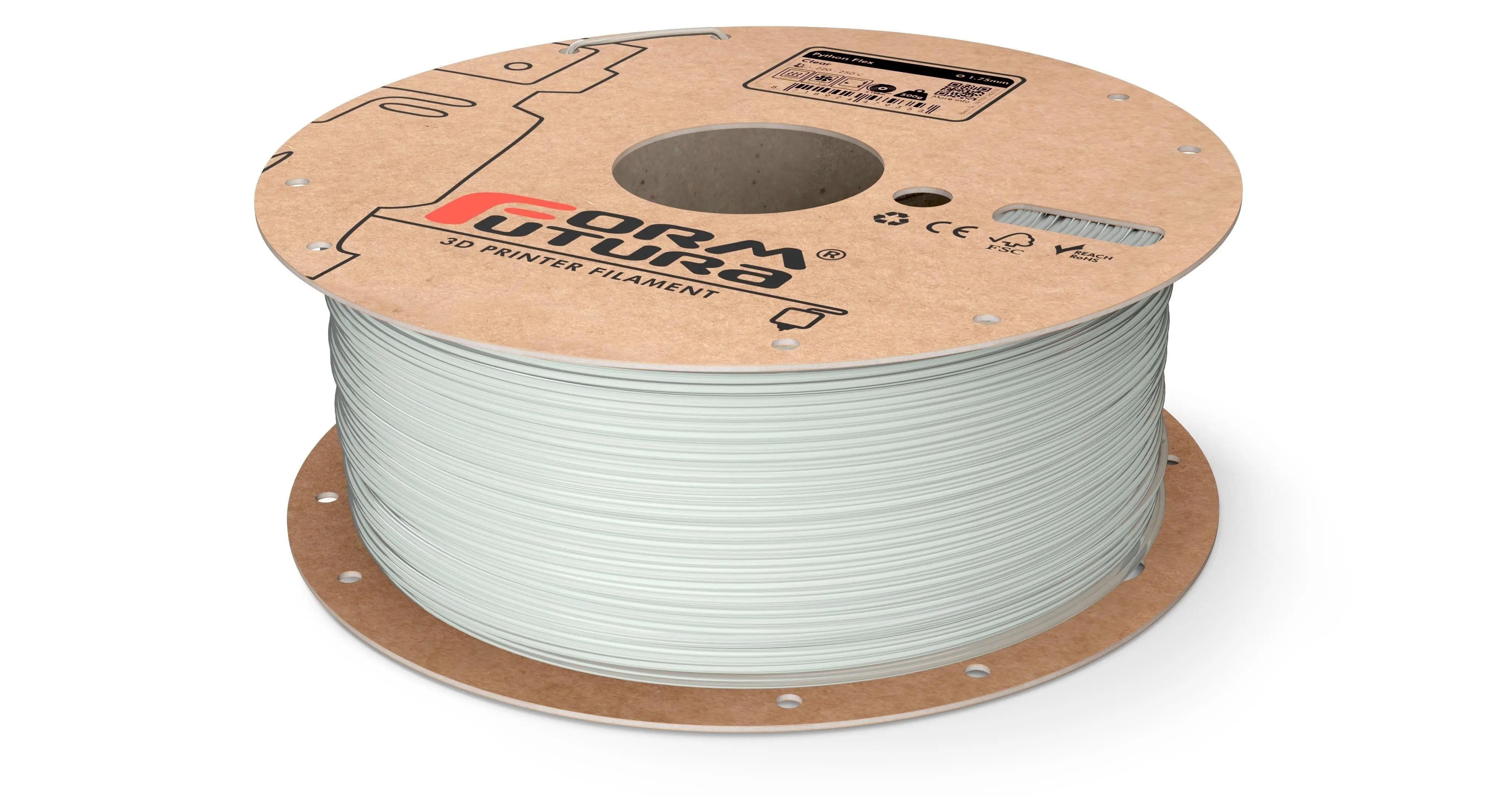 TPU Filament FormFortura Python Flex available in Black, Clear, and White - 3D Printer Filament Deals499