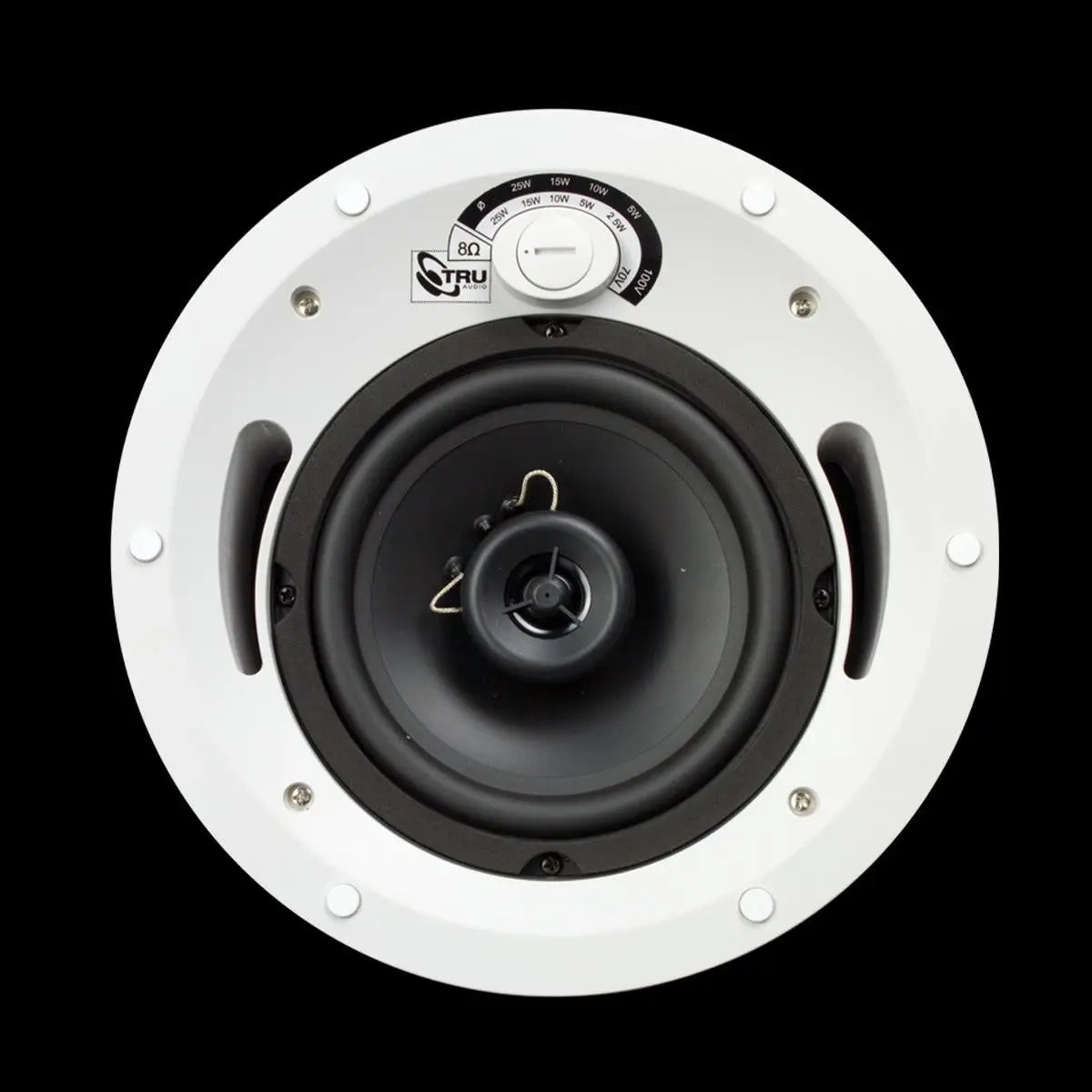 TRUAUDIO 2 way economy 70v/100v in-ceiling speaker, 6 1/2' woofer, 3/4' mylar tweeter. UL listed. TRUAUDIO