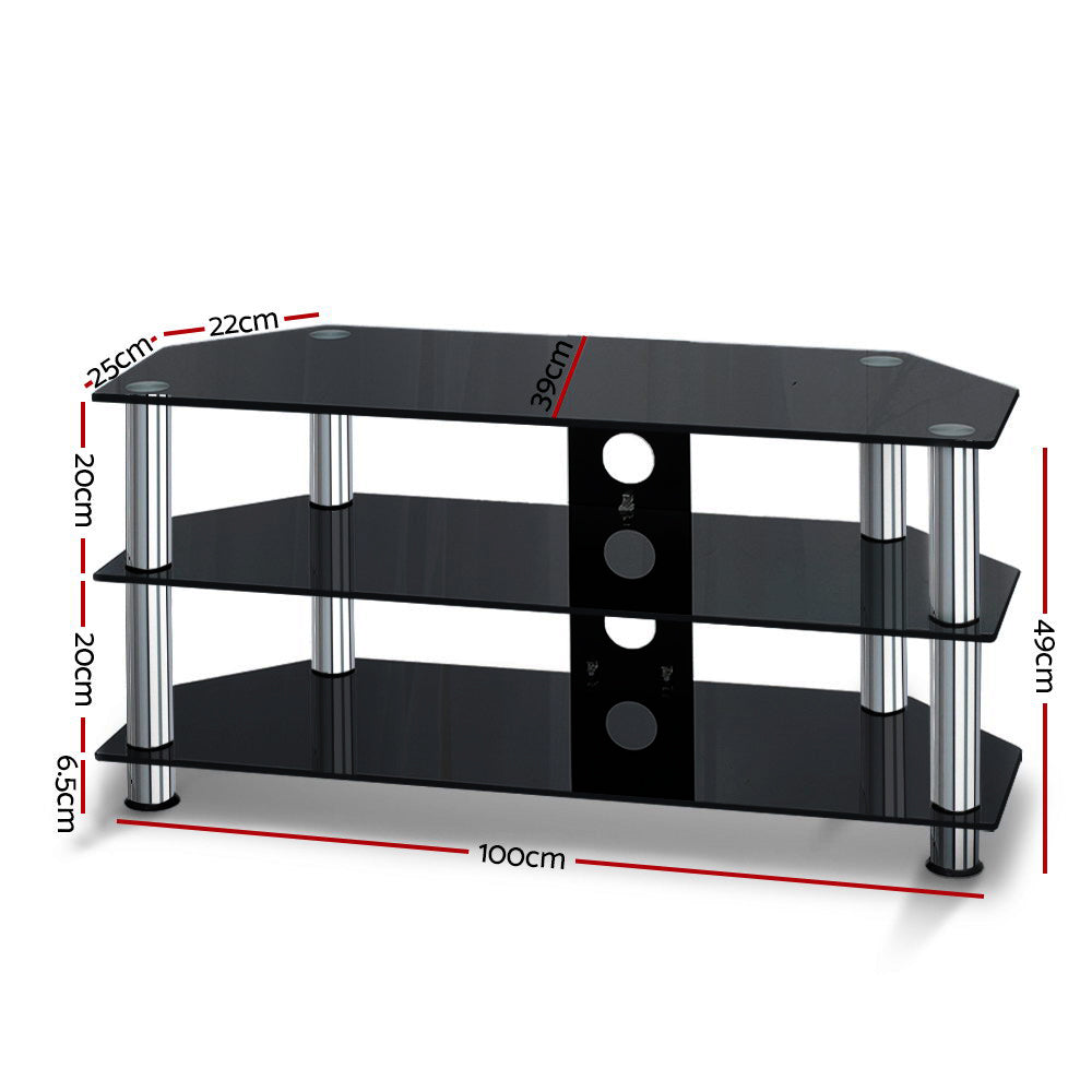 Artiss TV Stand Entertainment Unit Media Cabinet Temptered Glass 3 Tiers Deals499
