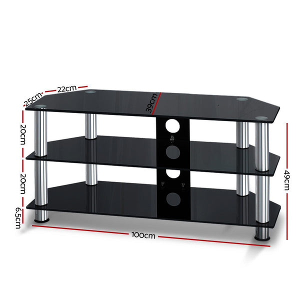 Artiss TV Stand Entertainment Unit Media Cabinet Temptered Glass 3 Tiers Deals499