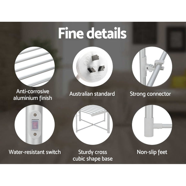 Devanti Electric Heated Towel Clothes Rail Rack Airer Dryer Warmer Stand 300W from Deals499 at Deals499