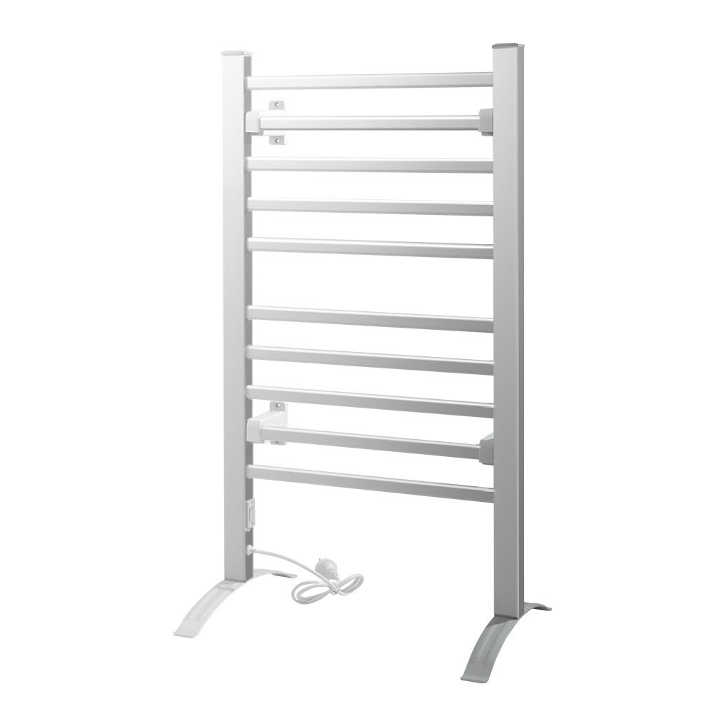 Devanti Electric Heated Towel Rail Rails Warmer Rack Aluminium 10 Bars Deals499