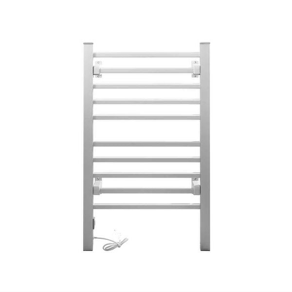 Devanti Electric Heated Towel Rail Rails Warmer Rack Aluminium 10 Bars Deals499