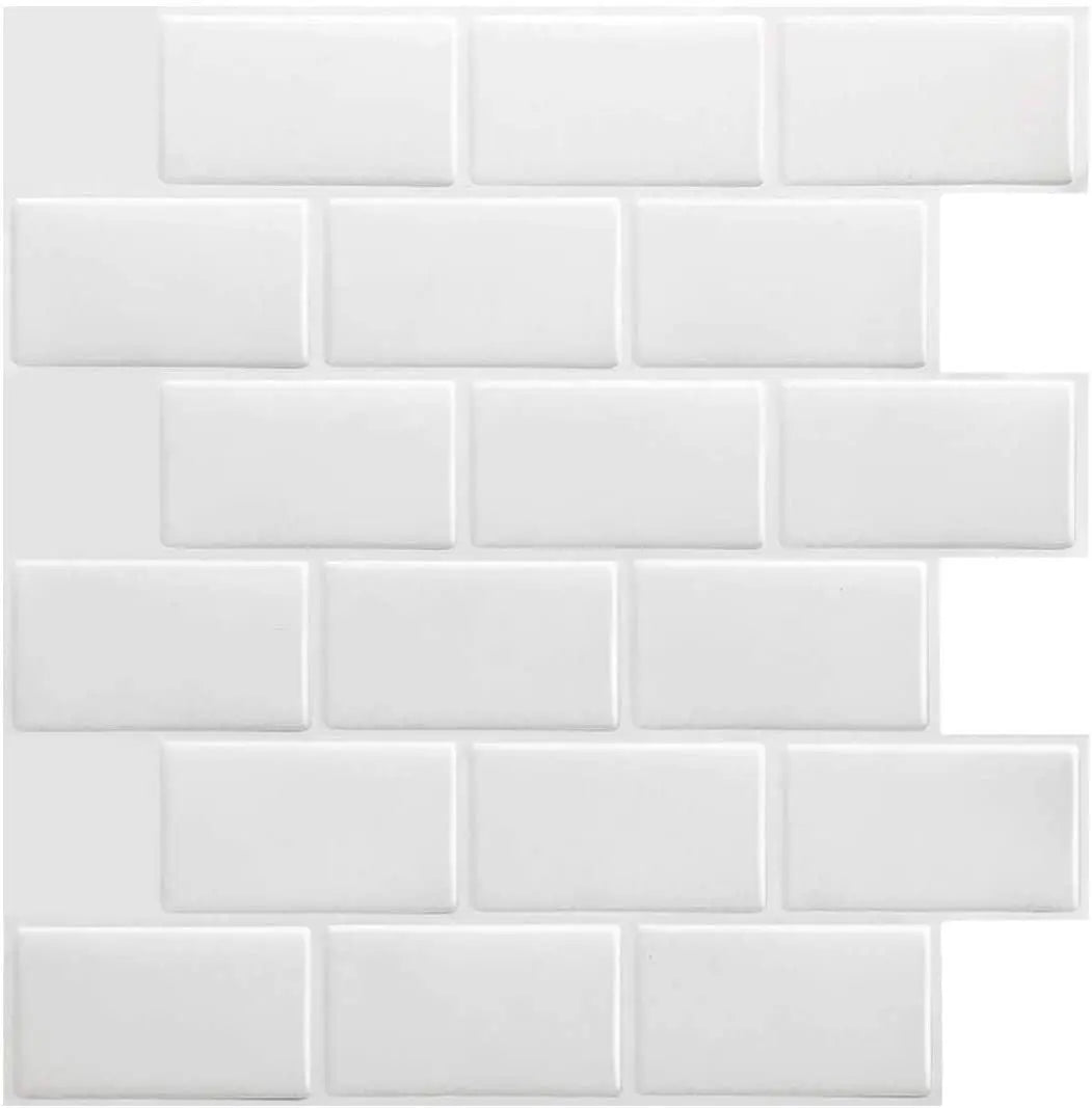 Tiles 3D Peel and Stick Wall Tile Hexagon White (30cm x 30cm x 10 sheets) Deals499