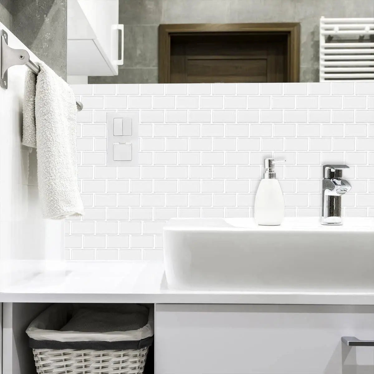 Tiles 3D Peel and Stick Wall Tile Hexagon White (30cm x 30cm x 10 sheets) Deals499