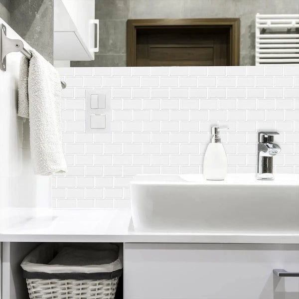 Tiles 3D Peel and Stick Wall Tile Hexagon White (30cm x 30cm x 10 sheets) Deals499