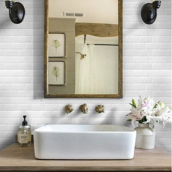 Tiles 3D Peel and Stick Wall Tile Hexagon White (30cm x 30cm x 10 sheets) Deals499