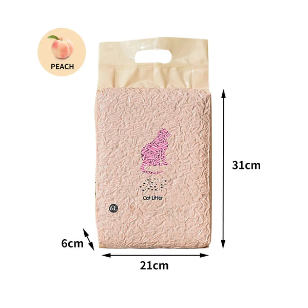 Tofu Cat Litter 6L Edible Crystals Flushable Pipers Sand Biodegradable Peach X8 Deals499