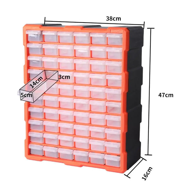 Tool Storage Cabinet Organiser Drawer Bins Toolbox Part Chest Divider 60 Drawers Deals499