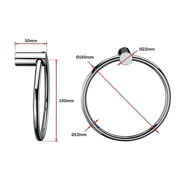 Towel Ring Rail Grade 304 Stainless Steel 18cm Deals499