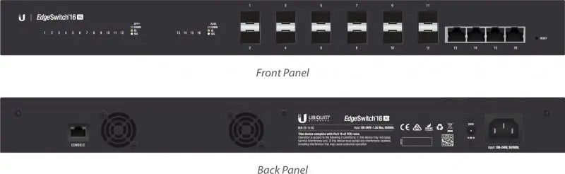 UBIQUITI Managed Fiber Aggregation Switch,12x SFP 10Gbps Ports, 4x 10Gbps Ethernet Ports - 160Gbps Switching Capacity UBIQUITI
