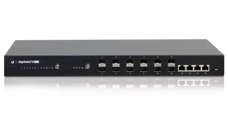 UBIQUITI Managed Fiber Aggregation Switch,12x SFP 1Gbps Ports, 4x 1Gbps Ethernet Ports - 16Gbps Switching Capacity UBIQUITI
