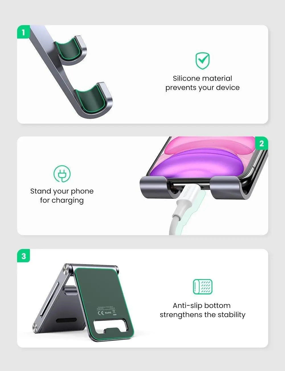 UGREEN 80708 Adjustable Aluminum Phone Holder Deals499