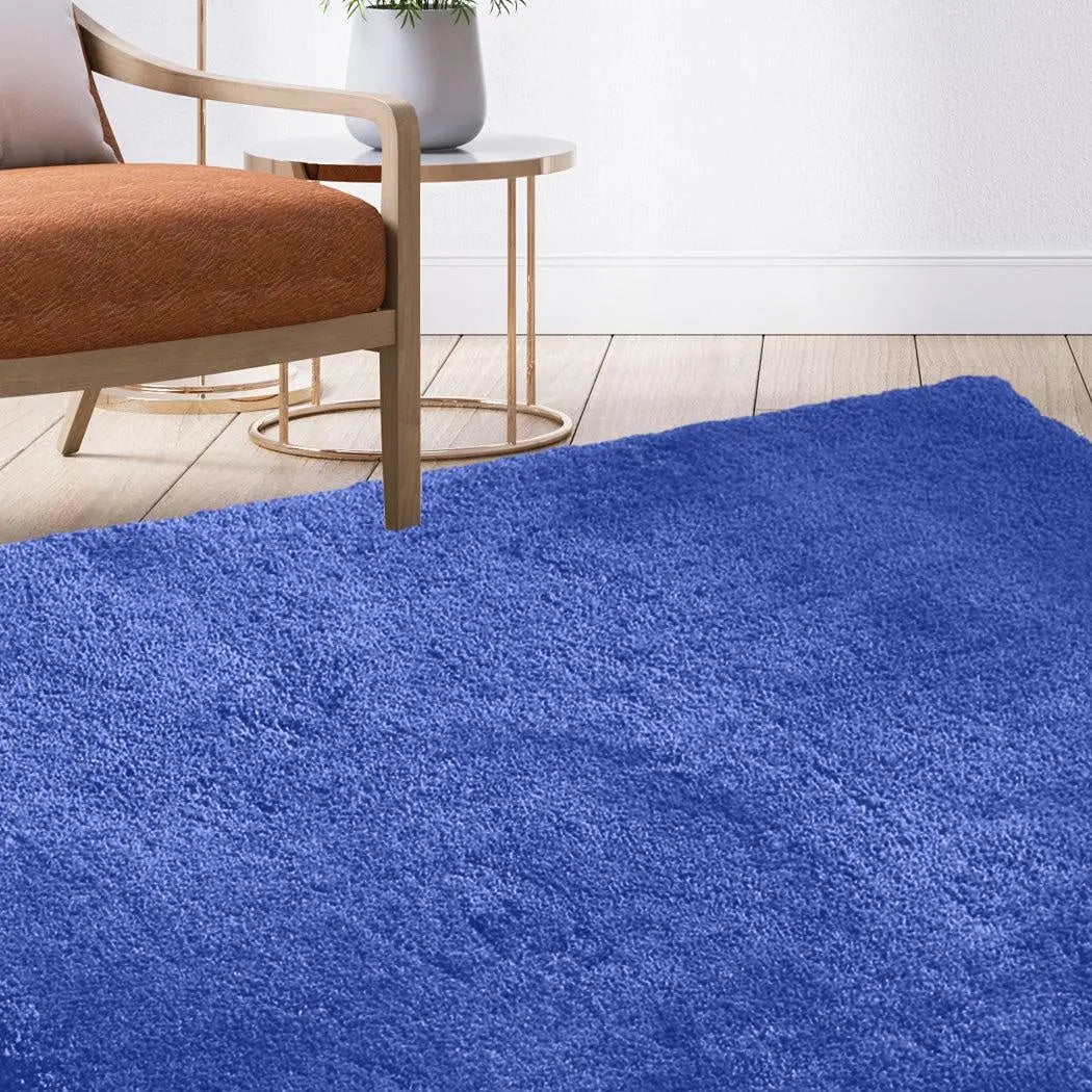 Ultra Soft Anti Slip Rectangle Plush Shaggy Floor Rug Carpet 120x170cm Blue Deals499