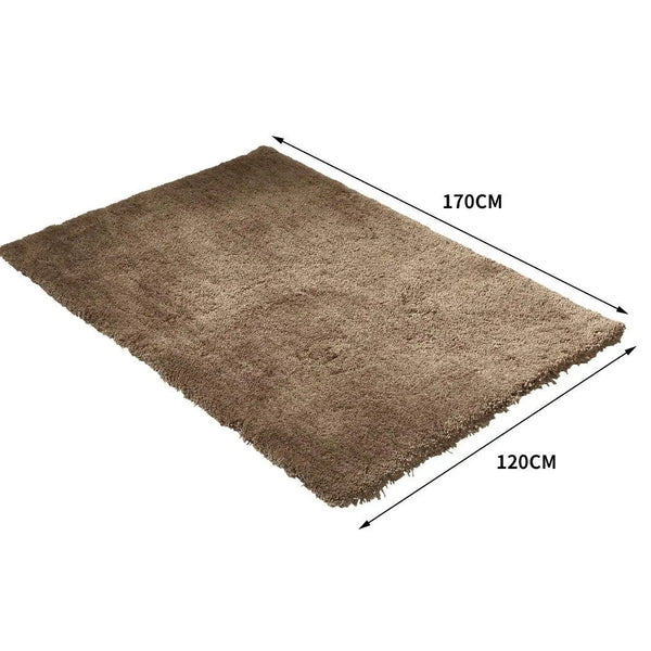 Ultra Soft Anti Slip Rectangle Plush Shaggy Floor Rug Carpet 120x170cm Taupe Deals499