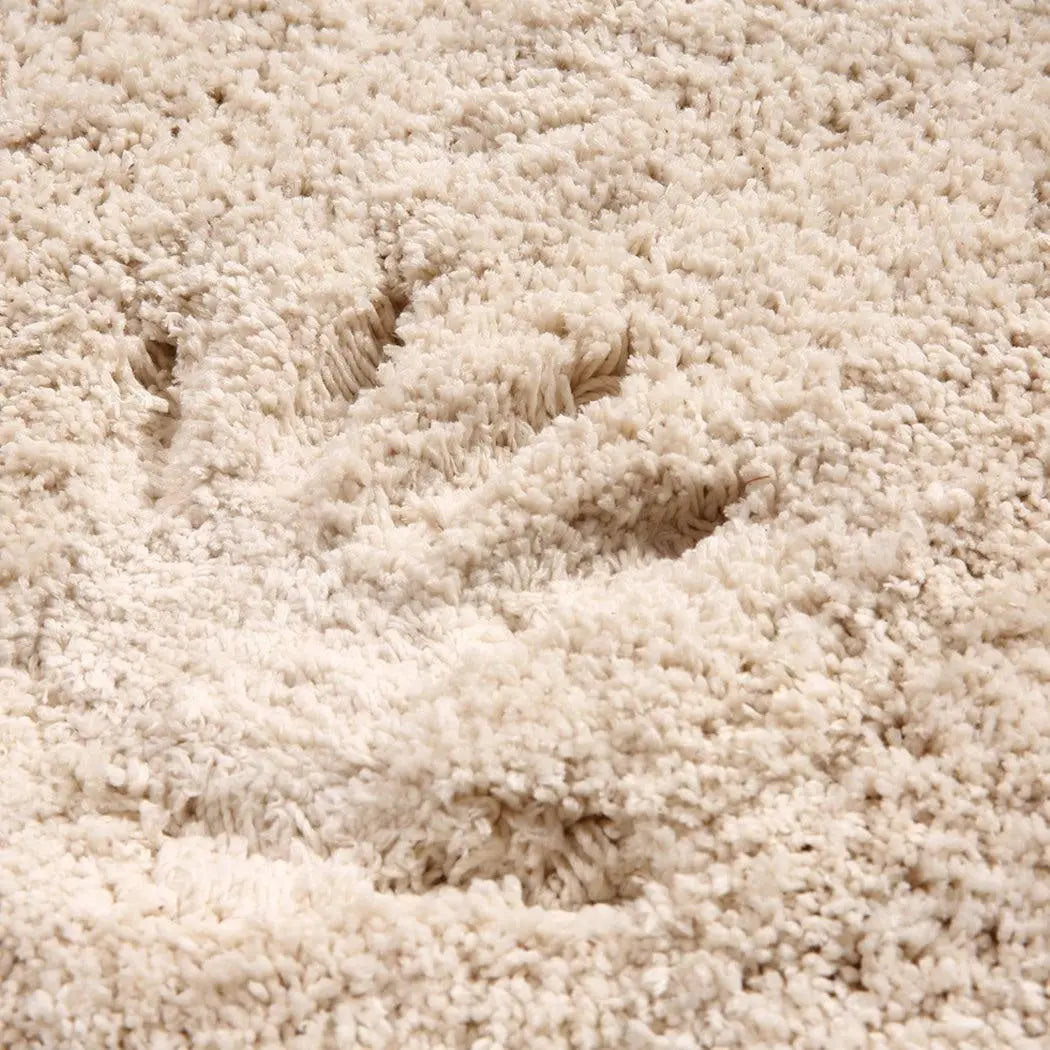 Ultra Soft Anti Slip Rectangle Plush Shaggy Floor Rug Carpet in Beige 90x150cm Deals499