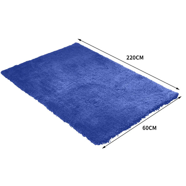 Ultra Soft Anti Slip Rectangle Plush Shaggy Floor Rug Carpet in Blue 60x220cm Deals499