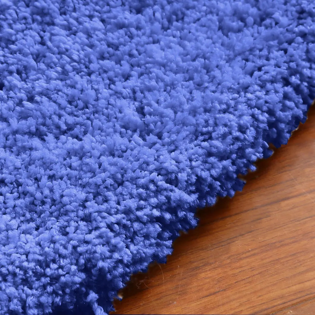 Ultra Soft Anti Slip Rectangle Plush Shaggy Floor Rug Carpet in Blue 60x220cm Deals499
