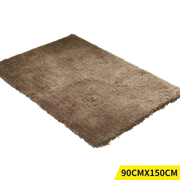 Ultra Soft Anti Slip Rectangle Plush Shaggy Floor Rug Carpet in Taupe 90x150cm Deals499