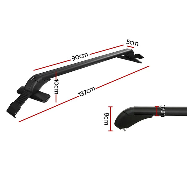 Universal Car Roof Rack Cross Bars 90cm Aluminium Adjustable Lockable 75kg Clamps Deals499