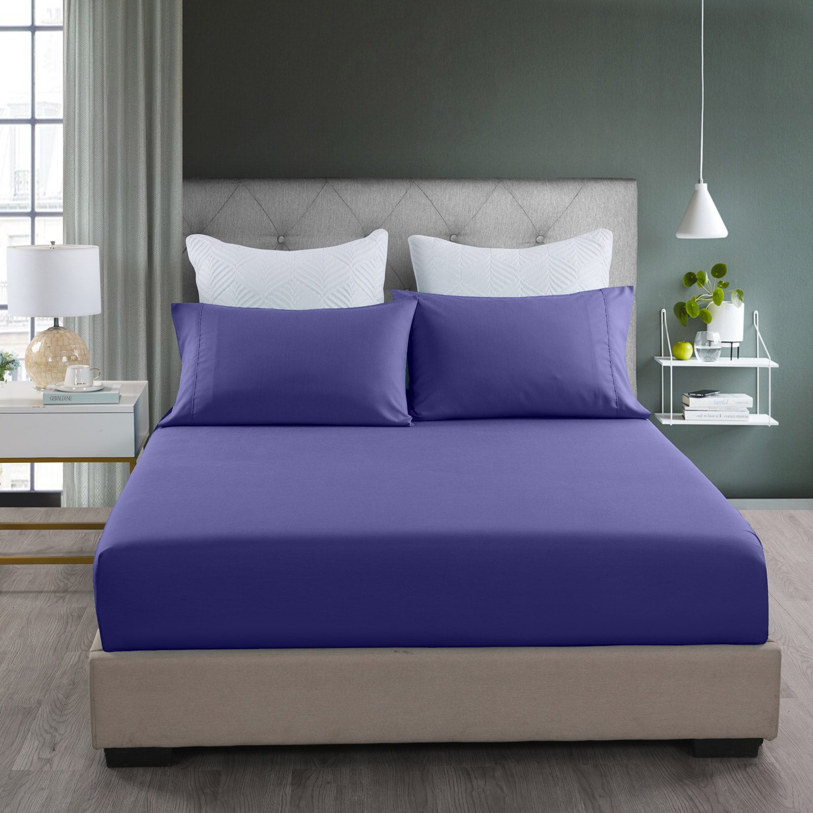 Royal Comfort 2000TC 3 Piece Fitted Sheet and Pillowcase Set Bamboo Cooling - Queen - Royal Blue from Deals499 at Deals499