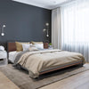 Milano Decor Azure Bed Frame With Headboard Black Wood Steel Platform Double Deals499