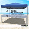 Arcadia Furniture Gazebo 3 x Metre Canopy Navy Portable Pop Up Outdoor Beach Deals499