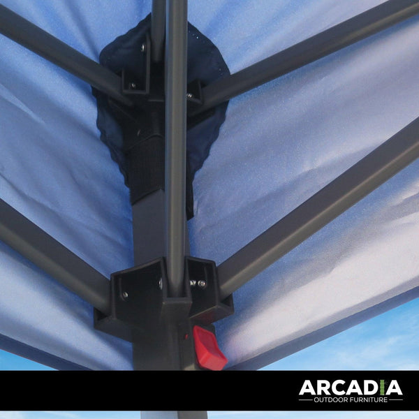 Arcadia Furniture Gazebo 3 x Metre Canopy Navy Portable Pop Up Outdoor Beach Deals499