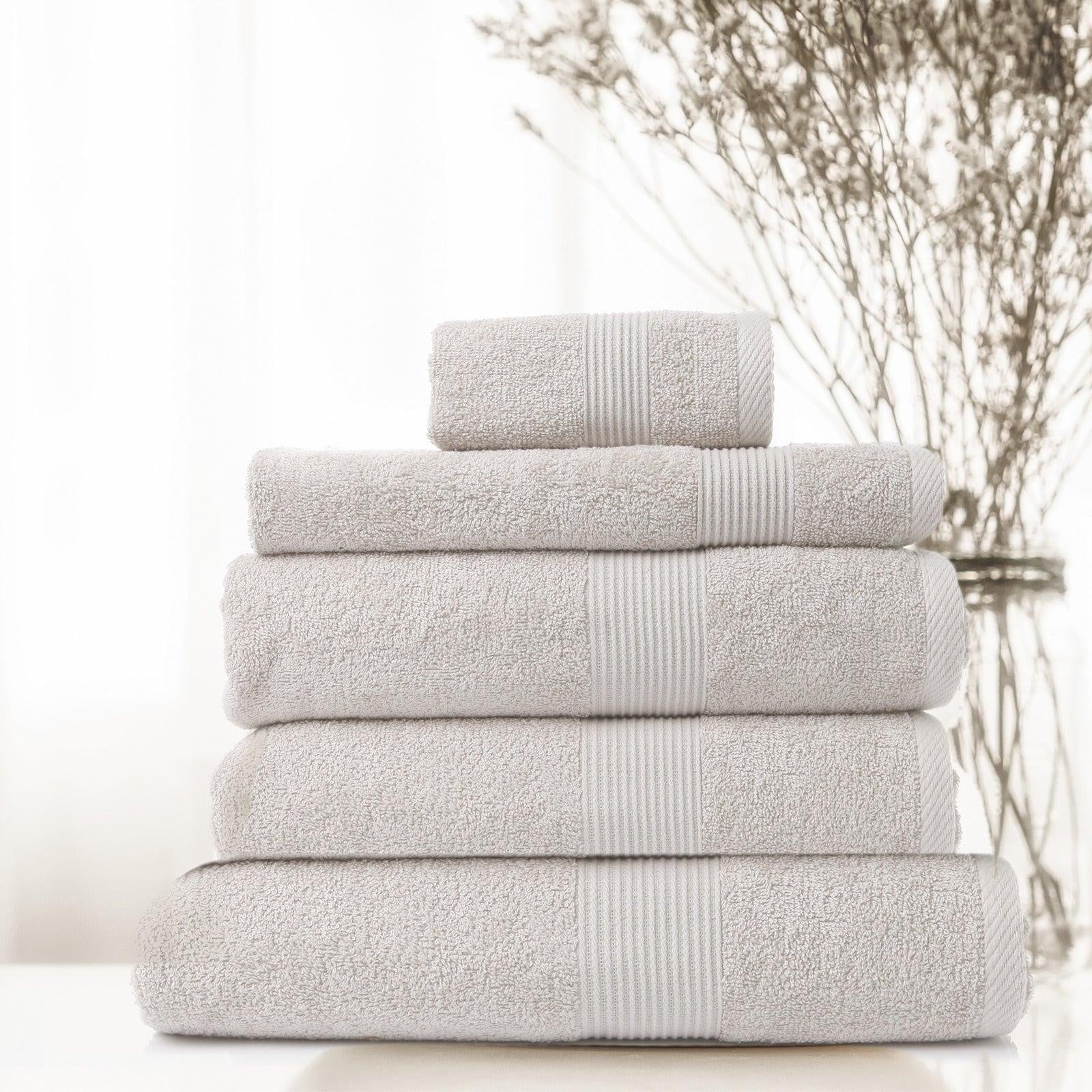 Royal Comfort 5 Piece Cotton Bamboo Towel Set 450GSM Luxurious Absorbent Plush Sea Holly Deals499