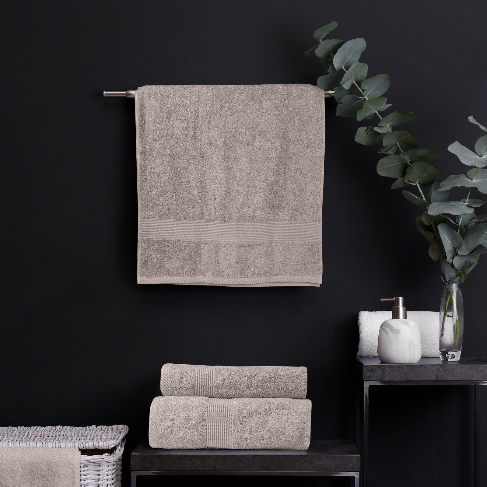 Royal Comfort 5 Piece Cotton Bamboo Towel Set 450GSM Luxurious Absorbent Plush Champagne Deals499