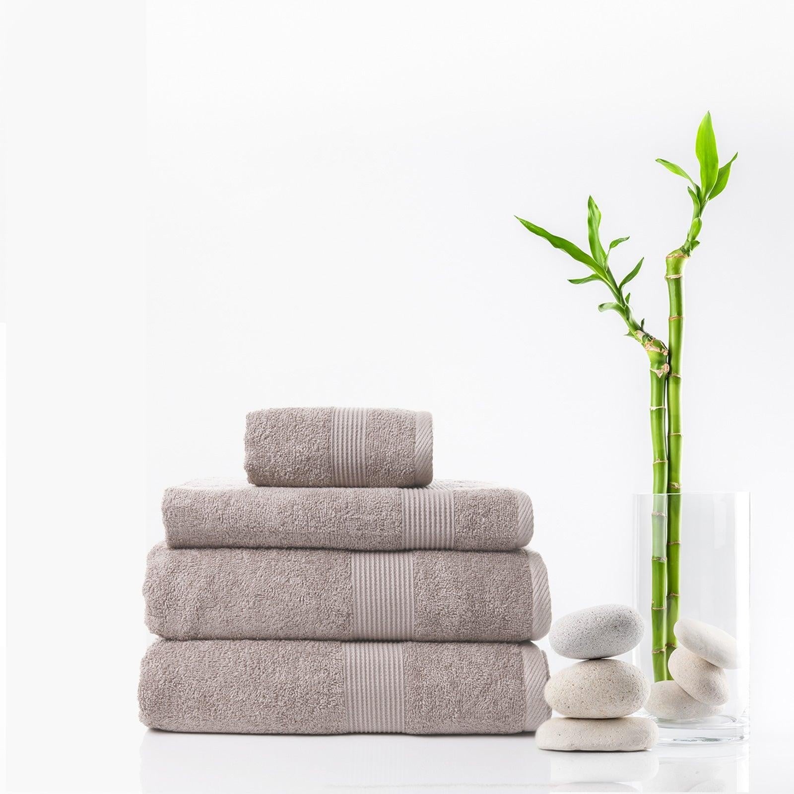 Royal Comfort 4 Piece Cotton Bamboo Towel Set 450GSM Luxurious Absorbent Plush Champagne Deals499