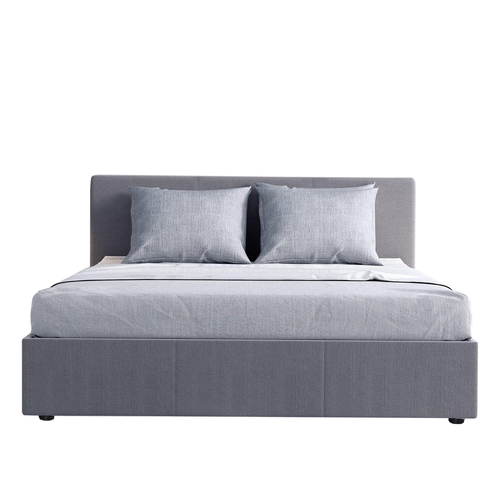Milano Luxury Gas Lift Bed Frame Base And Headboard With Storage All Sizes Grey King Deals499