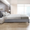 Milano Sienna Luxury Bed Frame Base And Headboard Solid Wood Padded Linen Fabric Grey King Single Deals499