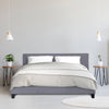 Milano Sienna Luxury Bed Frame Base And Headboard Solid Wood Padded Linen Fabric Grey King Single Deals499