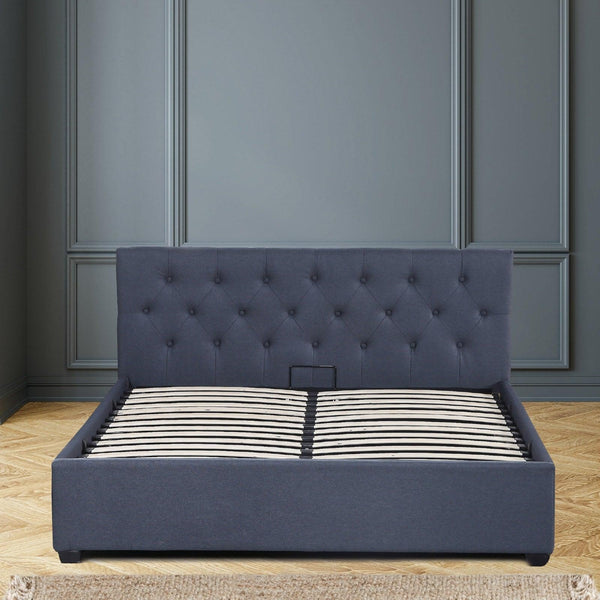 Milano Capri Luxury Gas Lift Bed Frame Base And Headboard With Storage All Sizes Charcoal Single Deals499
