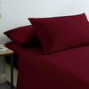 Royal Comfort Vintage Washed 100% Cotton Sheet Set Fitted Flat Sheet Pillowcases Queen Mulled Wine Deals499