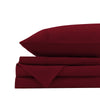 Royal Comfort Vintage Washed 100% Cotton Sheet Set Fitted Flat Sheet Pillowcases Queen Mulled Wine Deals499