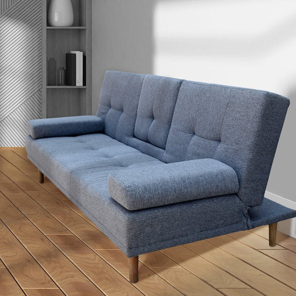 Casa Decor Mendoza 2 in 1 Sofa Bed Couch Grey Pull Down Cupholder 3 Seats Futon Deals499