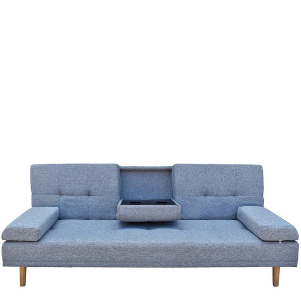 Casa Decor Mendoza 2 in 1 Sofa Bed Couch Grey Pull Down Cupholder 3 Seats Futon Deals499