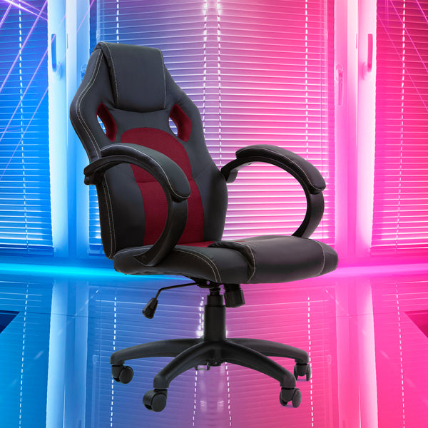 Milano Adjustable Ergonomic Racing Chair Computer Executive Chair Red Black Deals499