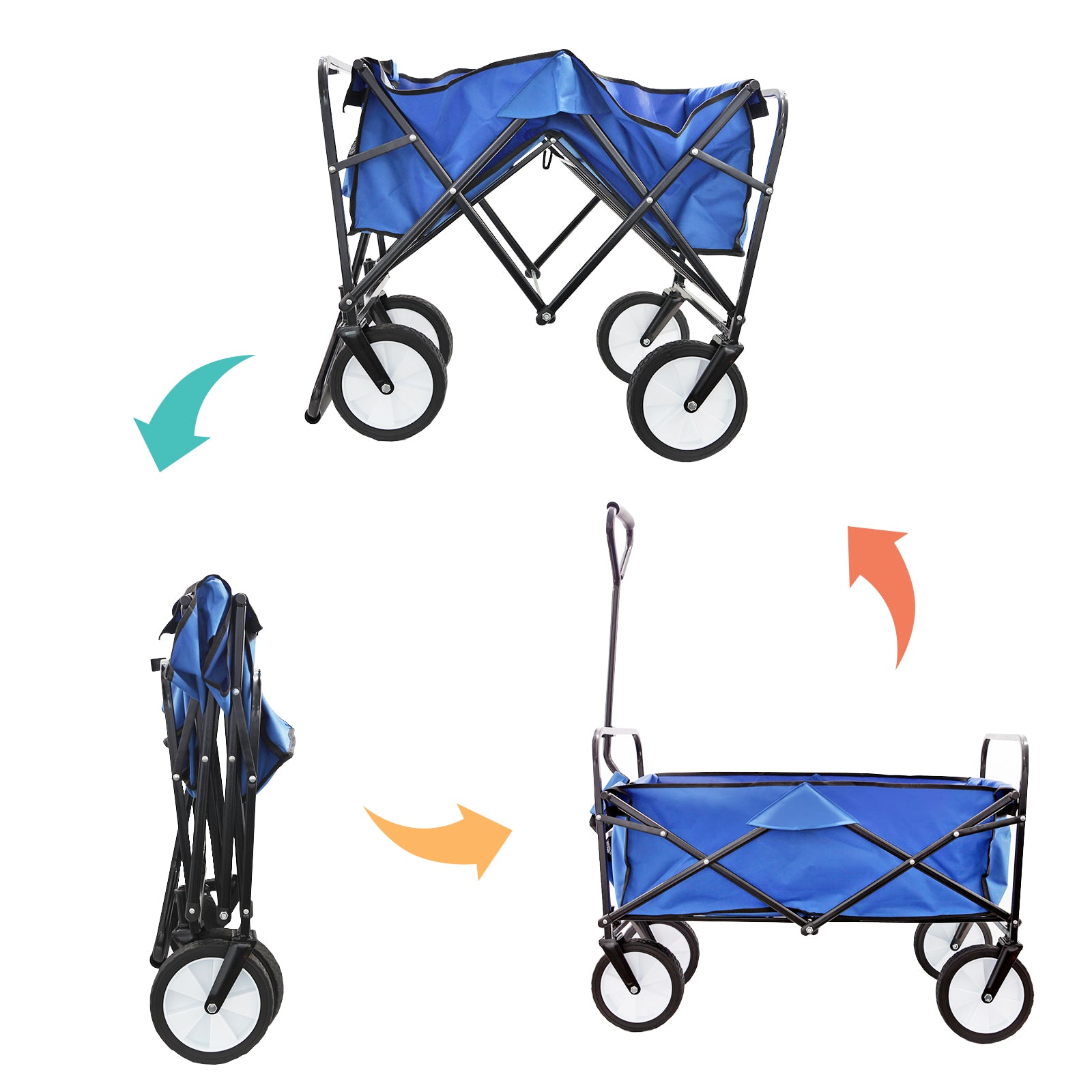Havana Outdoors Collapsible Beach Trolley Garden Cart Foldable Picnic Navy Deals499