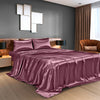 Royal Comfort Satin Sheet Set 4 Piece Fitted Flat Sheet Pillowcases - Queen - Malaga Wine Deals499